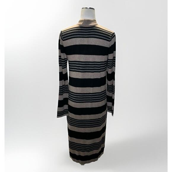 Laurie Felt Cardigan Sweater Womens Medium Striped Cashmere Blend Pockets Long - Picture 3 of 9